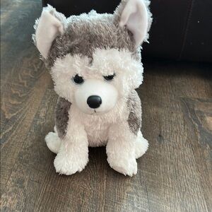 2009 Slush Husky Dog Ty Classic Puppy Plush White Gray Blue Eyed‎